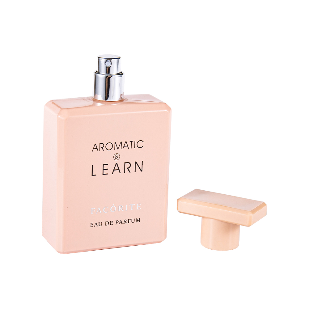 KY1490-WJ2155 50ML Botol Parfum Kaca Persegi Panjang Cetak Dilapisi Dengan Tutup Mengkilap