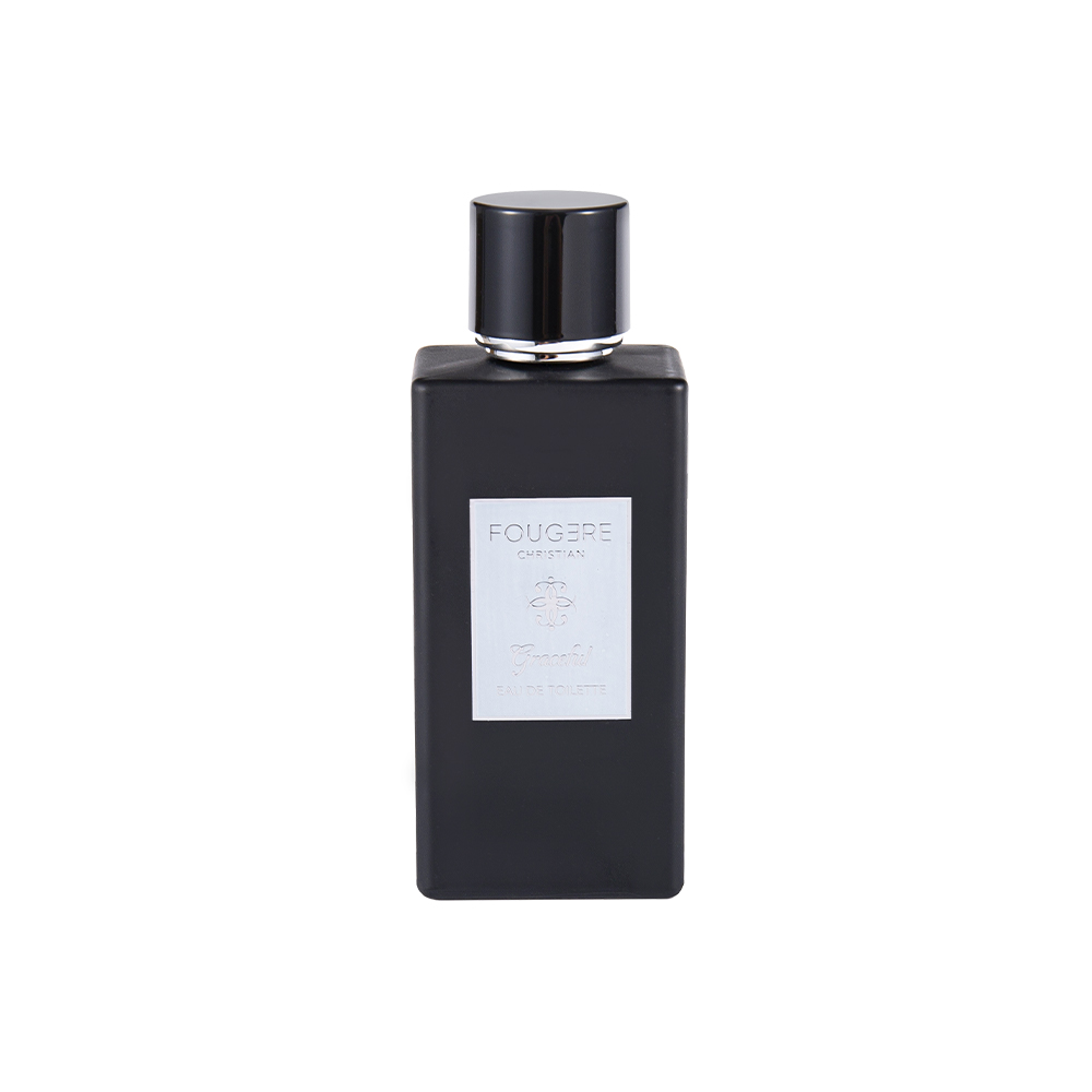 KY1481-WJ2360 100ML Botol Parfum Kaca Hitam Matte dengan Tutup Hitam Mengkilap