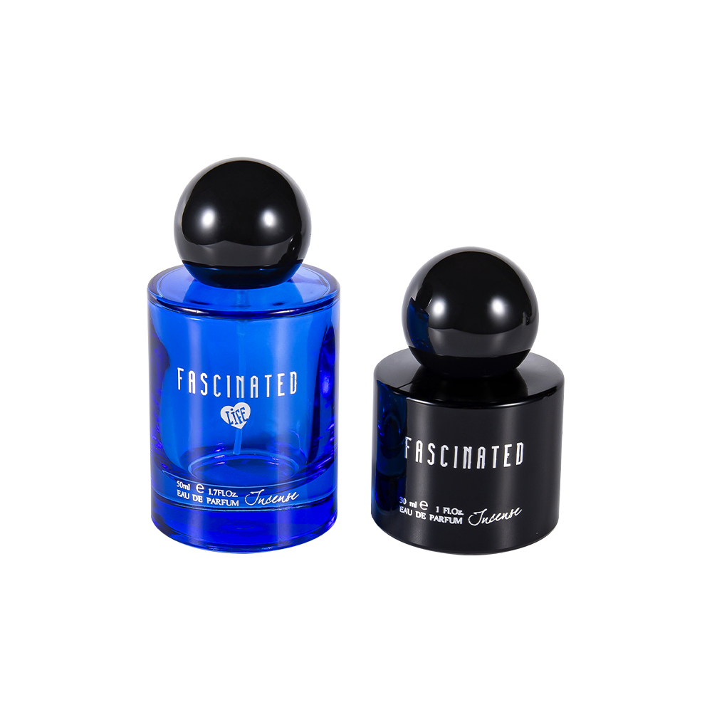 GC4748-WJ2537 30ML Botol Parfum Kaca Foil Emas Dilapisi Silinder Dengan Tutup Plastik ABS PP Bulat