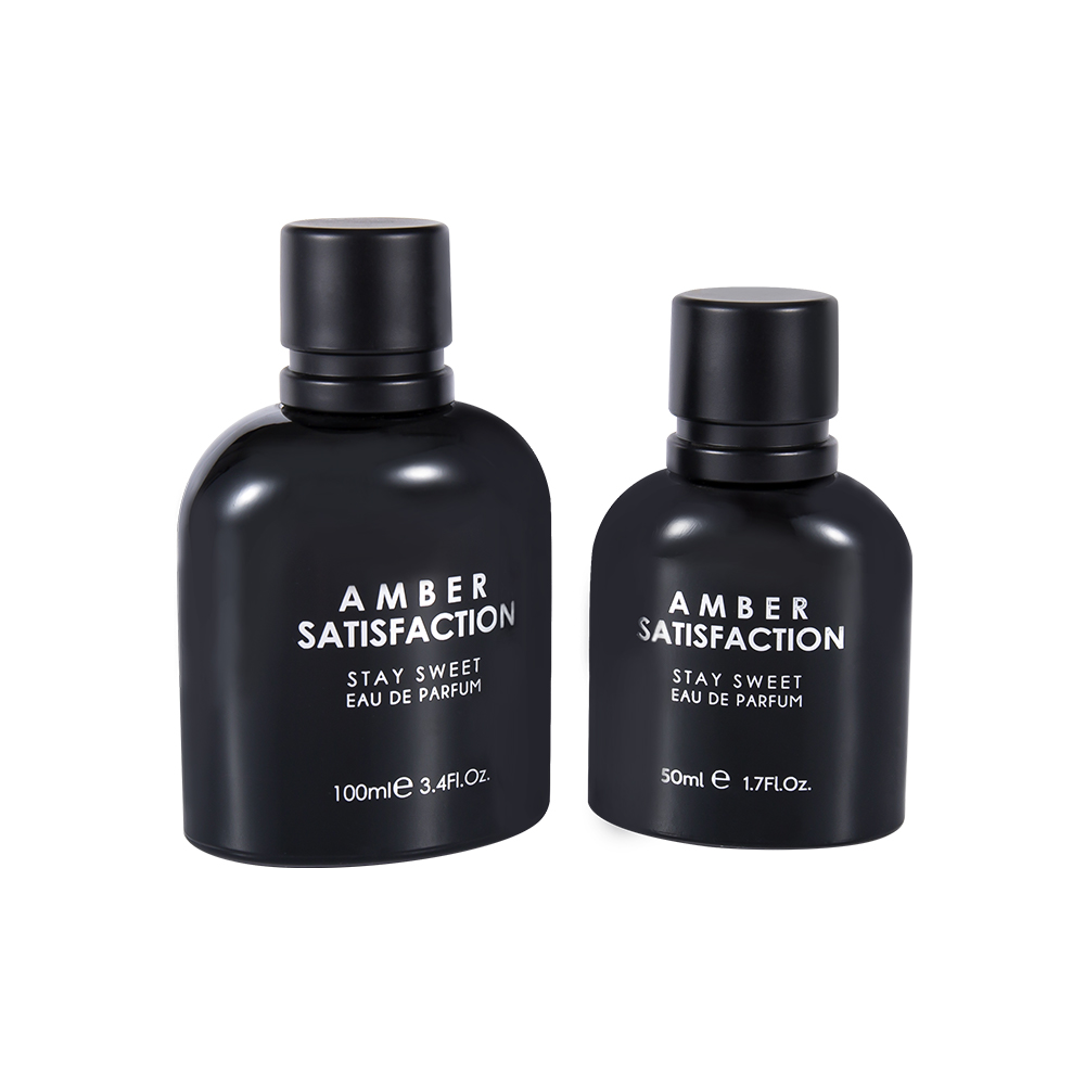 GC3894-WJ176 100ML Botol Parfum Kaca Cetak Hitam Terang Dilapisi Warna dengan Tutup Plastik ABS PP