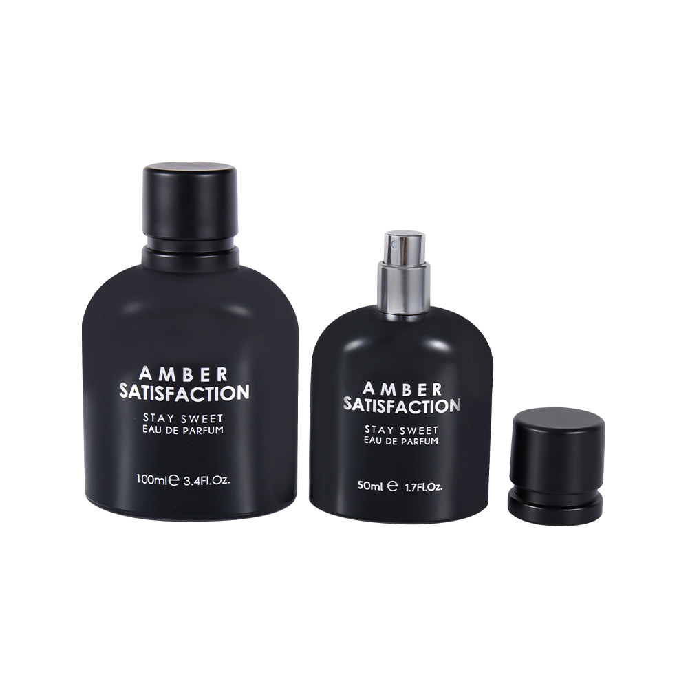 GC3849-WJ176 50ML Botol Parfum Kaca Cetak Hitam Terang Dilapisi Warna dengan Tutup Plastik ABS PP