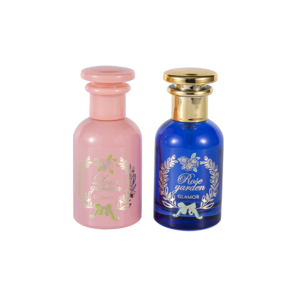 KY1570-WJ2410 30ML Botol Parfum Hot Stamping Emas Dilapisi Set Tutup PP