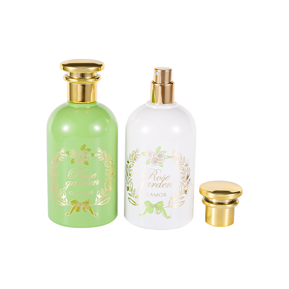 GC336-WJ2420 Set Botol Parfum Hot Stamping Warna 100ML dengan Tutup PP Emas UV