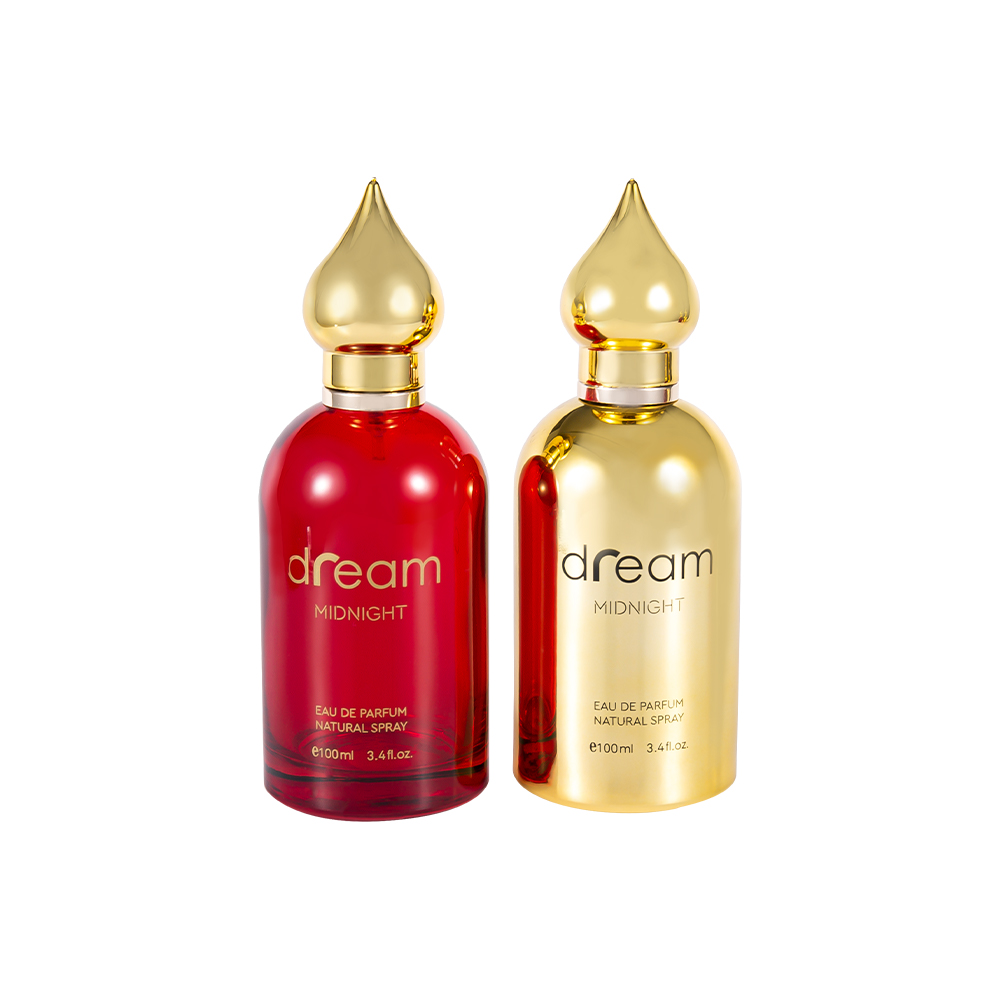 GC4128-WJ832 100ML Set Botol Parfum Gaya Timur Tengah dengan Tutup Parfum Pola Arab Emas UV