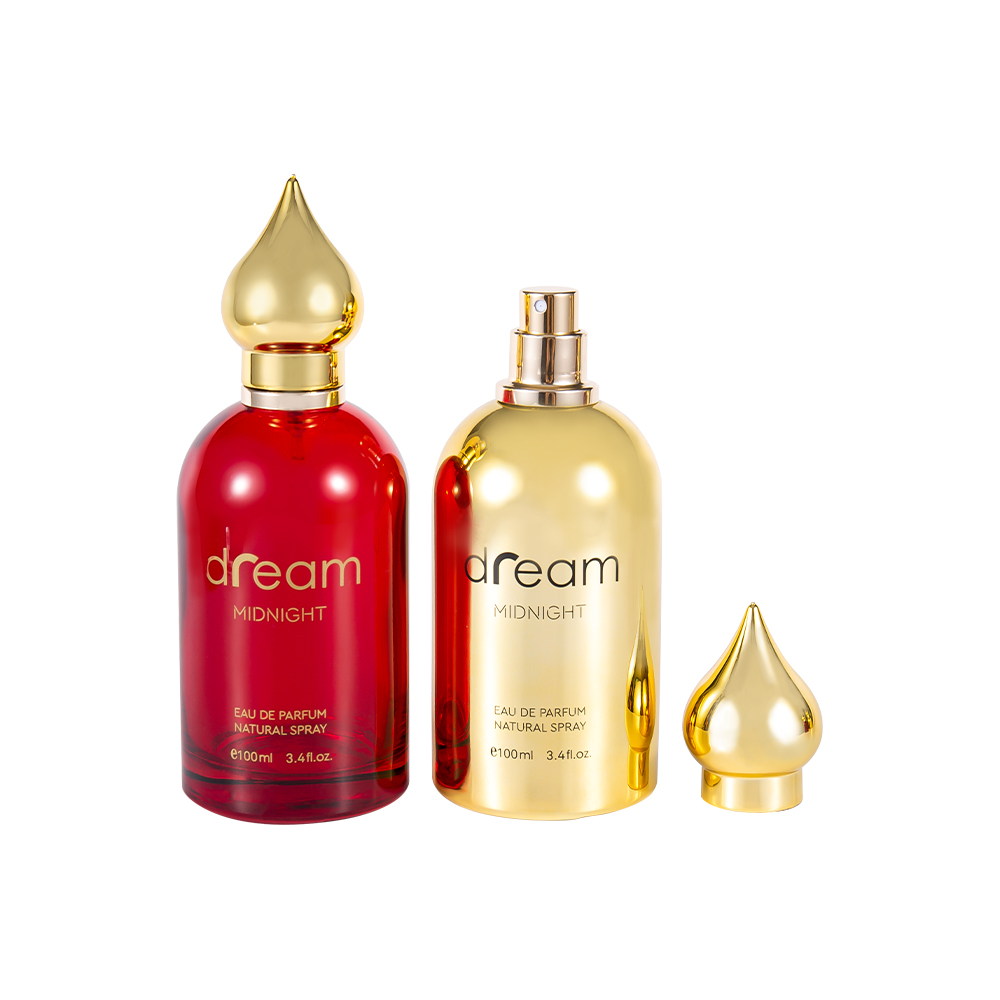 GC4128-WJ832 100ML Set Botol Parfum Gaya Timur Tengah dengan Tutup Parfum Pola Arab Emas UV
