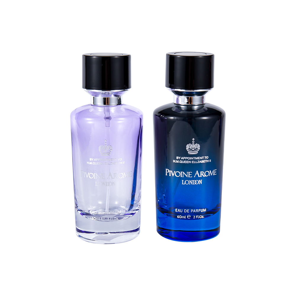 KY1597-WJ2390 60ML Set Botol Parfum Kaca Berkualitas Tinggi dengan Tutup Parfum ABS dan PP
