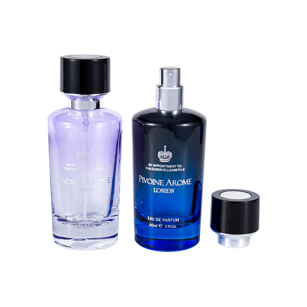 KY1597-WJ2390 60ML Set Botol Parfum Kaca Berkualitas Tinggi dengan Tutup Parfum ABS dan PP