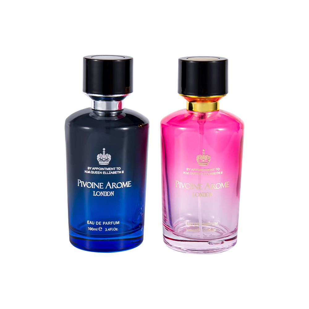 KY1596-WJ2390 100ML Set Botol Parfum Kaca Berkualitas Tinggi dengan Tutup Parfum ABS dan PP