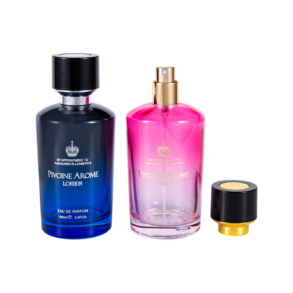 KY1596-WJ2390 100ML Set Botol Parfum Kaca Berkualitas Tinggi dengan Tutup Parfum ABS dan PP