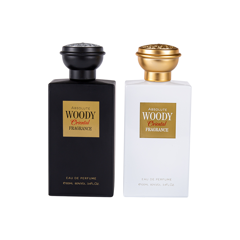 KY2034-WJ2204 100ML Matte Hitam dan Putih Premium Tutup Botol Parfum Set Gaya Arab