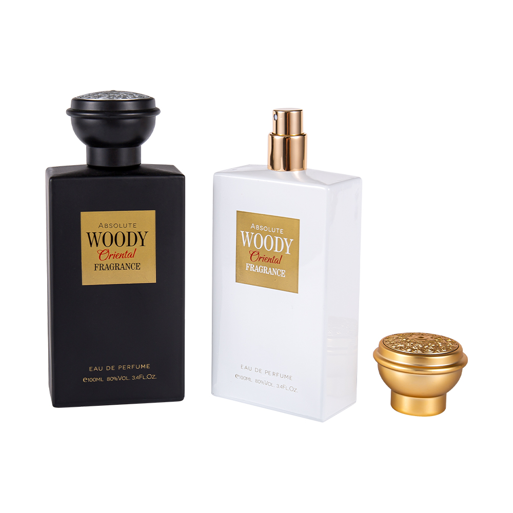 KY2034-WJ2204 100ML Matte Hitam dan Putih Premium Tutup Botol Parfum Set Gaya Arab