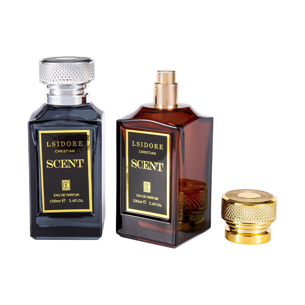 KY1522-WJ2341 100ML Set Botol Parfum Hot Stamping Mewah Dengan Tutup Parfum Unik