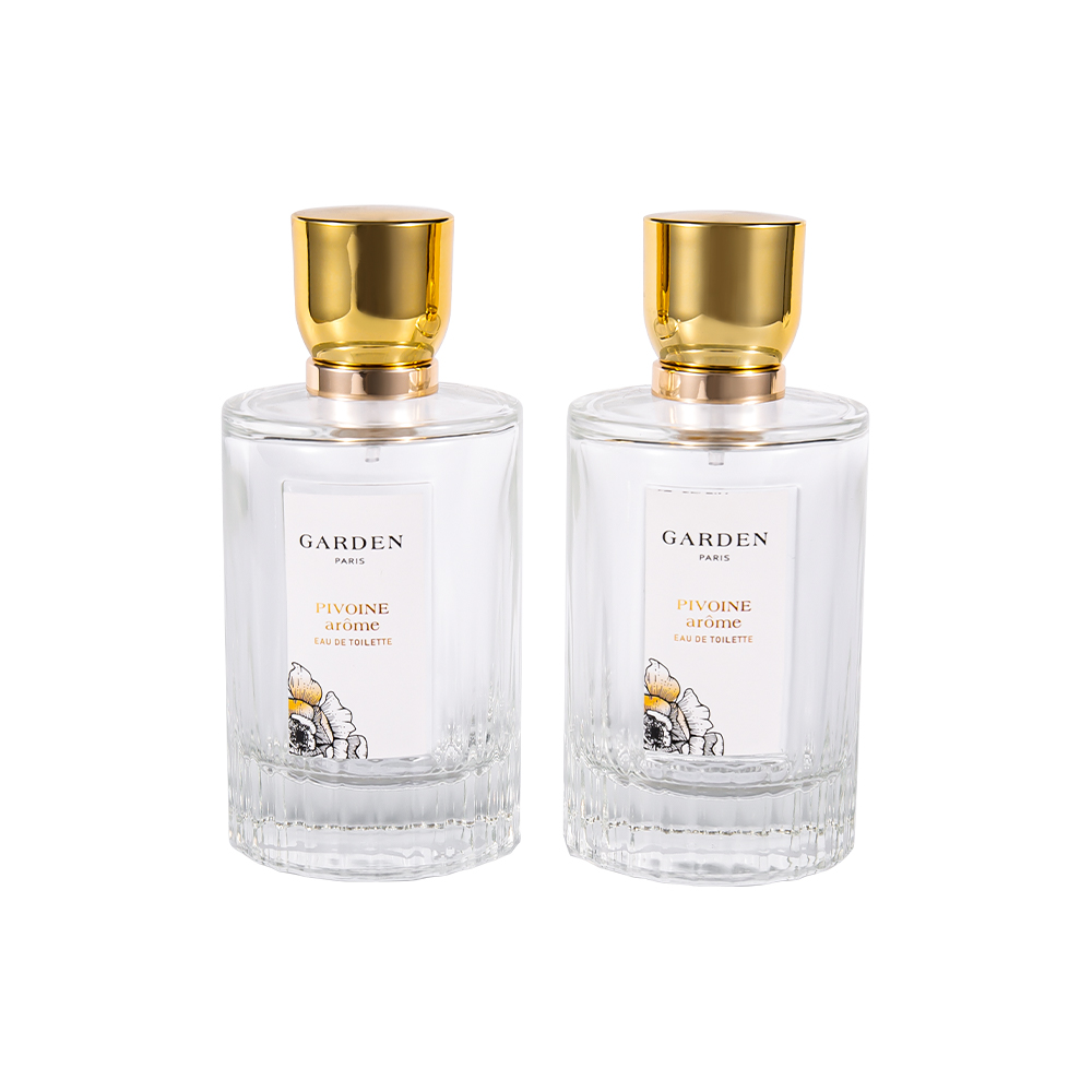 KY1595-WJ2430 100ML Botol Parfum Kaca Elegan Dengan Tutup Parfum UV Emas Mewah